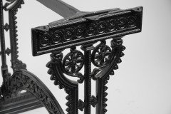Aesthetic Movement Cast Iron Garden Table with Stylised Floral Details - Thumbnail 9
