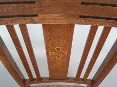 Liberty and Co, Arts & Crafts Nursing or Bedroom Chair with Inlaid Heart Details - Thumbnail 9