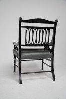 Pair of Anglo- Japanese Ebonized Open Armchairs. Attributed to Jas Shoolbred - Thumbnail 5