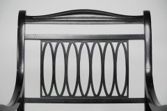 Pair of Anglo- Japanese Ebonized Open Armchairs. Attributed to Jas Shoolbred - Thumbnail 6