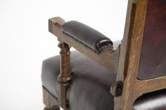 John Pollard Seddon for Seddon and Co. a Gothic Revival Oak Armchair - Thumbnail 12
