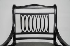 Pair of Anglo- Japanese Ebonized Open Armchairs. Attributed to Jas Shoolbred - Thumbnail 10