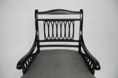 Pair of Anglo- Japanese Ebonized Open Armchairs. Attributed to Jas Shoolbred - Thumbnail 11