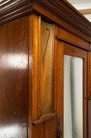 Baillie Scott Style of, Arts & Crafts Oak Armoire Wardrobe with Daffodil Inlays - Thumbnail 22