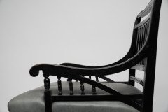 Pair of Anglo- Japanese Ebonized Open Armchairs. Attributed to Jas Shoolbred - Thumbnail 15
