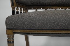 Bruce Talbert, for Gillows an Aesthetic Movement Ebonized & Parcel- Gilt Settee - Thumbnail 7