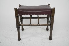 Liberty and Co. a Stained Beech and Leather Thebes Stool. - Thumbnail 2