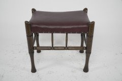 Liberty and Co. a Stained Beech and Leather Thebes Stool. - Thumbnail 3