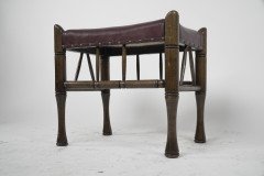 Liberty and Co. a Stained Beech and Leather Thebes Stool. - Thumbnail 5