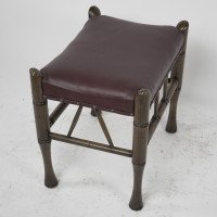 Liberty and Co. a Stained Beech and Leather Thebes Stool. - Thumbnail 7