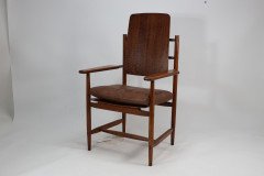 A Scandinavian Style Designer Solid Oak Armchair with a Laminated Back and Seat. - Thumbnail 2
