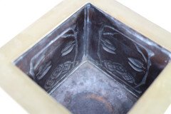 Margaret Gilmour Arts & Crafts Brass Planter with Stylized Rose & Floral Details - Thumbnail 13