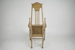 G M Ellwood for J S Henry. A Rare Satin Birch Arts and Crafts inlaid Armchair. - Thumbnail 5