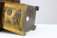 Margaret Gilmour Arts & Crafts Brass Planter with Stylized Rose & Floral Details - Thumbnail 16