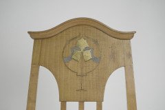 G M Ellwood for J S Henry. A Rare Satin Birch Arts and Crafts inlaid Armchair. - Thumbnail 6