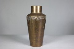 A Large Austrian Secessionist Hand Formed Brass Vase - Thumbnail 4