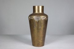 A Large Austrian Secessionist Hand Formed Brass Vase - Thumbnail 5