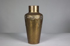 A Large Austrian Secessionist Hand Formed Brass Vase - Thumbnail 6