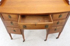 Waring and Gillow. an Arts and Crafts Bow Fronted Kneehole Twin Pedestal Desk - Thumbnail 16