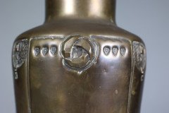 A Large Austrian Secessionist Hand Formed Brass Vase - Thumbnail 12