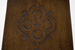 Liberty & Co. an Arts & Crafts Moorish Oak Stool with Embossed Leather Seat - Thumbnail 7