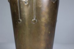 A Large Austrian Secessionist Hand Formed Brass Vase - Thumbnail 14