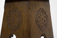 Liberty & Co. an Arts & Crafts Moorish Oak Stool with Embossed Leather Seat - Thumbnail 8