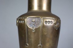A Large Austrian Secessionist Hand Formed Brass Vase - Thumbnail 15