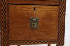 Waring and Gillow. an Arts and Crafts Bow Fronted Kneehole Twin Pedestal Desk - Thumbnail 22