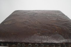 Liberty & Co. an Arts & Crafts Moorish Oak Stool with Embossed Leather Seat - Thumbnail 14