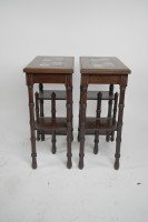 Thomas Jeckyll. a Pair of Anglo Japanese Side Tables Inset with Sunflower Tiles. - Thumbnail 3
