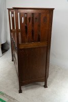 George Montague Ellwood Arts & Crafts Oak Sideboard & 8 Matching Dining Chairs - Thumbnail 15