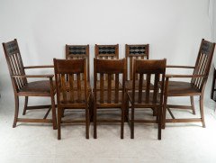 George Montague Ellwood Arts & Crafts Oak Sideboard & 8 Matching Dining Chairs - Thumbnail 17