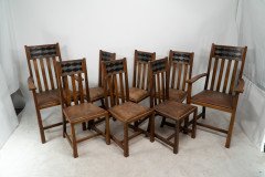 George Montague Ellwood Arts & Crafts Oak Sideboard & 8 Matching Dining Chairs - Thumbnail 20