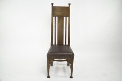 Norman & Stacey ( attributed. ). An Arts & Crafts Oak High Back Chair with Shaped Back - Thumbnail 2