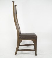 Norman & Stacey ( attributed. ). An Arts & Crafts Oak High Back Chair with Shaped Back - Thumbnail 3