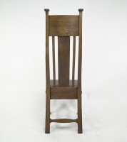 Norman & Stacey ( attributed. ). An Arts & Crafts Oak High Back Chair with Shaped Back - Thumbnail 12