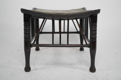 Liberty & Co a Large Size Walnut Thebes Stool with Ring Turned Legs & Stretchers - Thumbnail 2