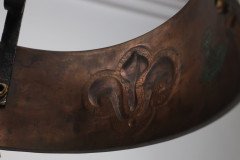 M H Baillie Scott, an Arts & Crafts Handmade Copper & Wrought Iron Ceiling Light - Thumbnail 4
