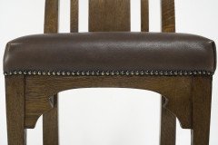 Norman & Stacey ( attributed. ). An Arts & Crafts Oak High Back Chair with Shaped Back - Thumbnail 9