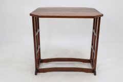 An Arts and Crafts Cotswold School Drop Leaf Dining Table with Lattice Work Ends - Thumbnail 2