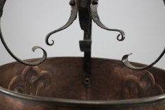 M H Baillie Scott, an Arts & Crafts Handmade Copper & Wrought Iron Ceiling Light - Thumbnail 5