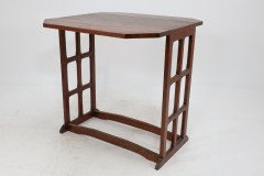 An Arts and Crafts Cotswold School Drop Leaf Dining Table with Lattice Work Ends - Thumbnail 3