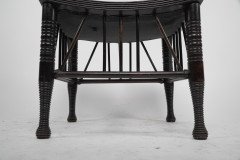 Liberty & Co a Large Size Walnut Thebes Stool with Ring Turned Legs & Stretchers - Thumbnail 7