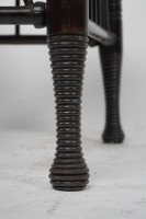Liberty & Co a Large Size Walnut Thebes Stool with Ring Turned Legs & Stretchers - Thumbnail 8