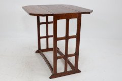 An Arts and Crafts Cotswold School Drop Leaf Dining Table with Lattice Work Ends - Thumbnail 4