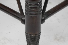 Liberty & Co a Large Size Walnut Thebes Stool with Ring Turned Legs & Stretchers - Thumbnail 9