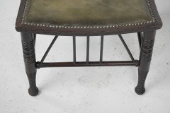 Liberty & Co a Large Size Walnut Thebes Stool with Ring Turned Legs & Stretchers - Thumbnail 11
