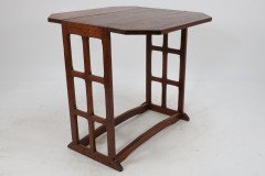 An Arts and Crafts Cotswold School Drop Leaf Dining Table with Lattice Work Ends - Thumbnail 6