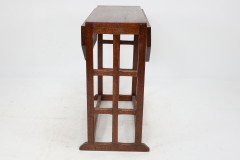 An Arts and Crafts Cotswold School Drop Leaf Dining Table with Lattice Work Ends - Thumbnail 8